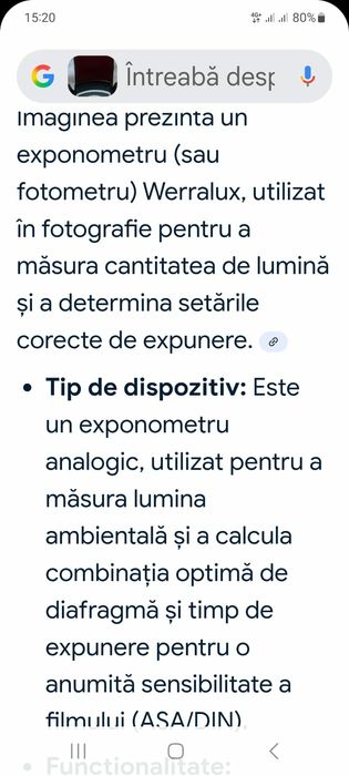 Vind expometru (sau fotometru) utilizat în fotografie