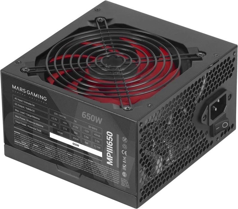 Sursă PC Mars Gaming MPIII650, 650W ATX, resigilată, 2 ani garanție