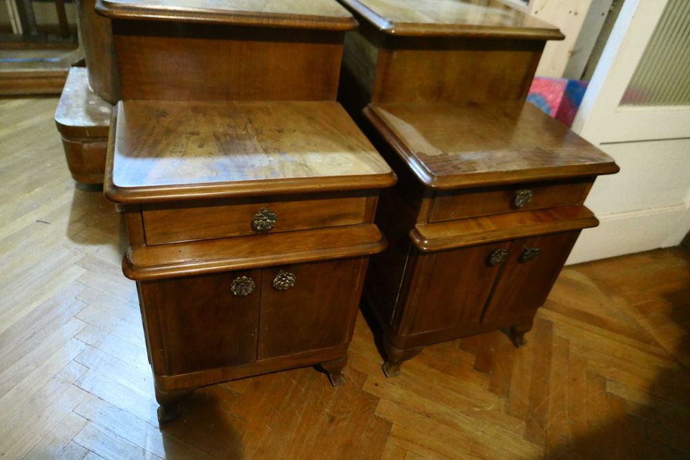 Noptiere Lemn Masiv Cu sertar si 2 usi compartimente Vintage Retro
