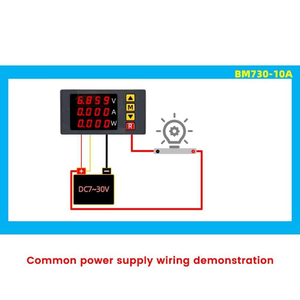 Powermetru digital panou 100 V 10A 1000W  ALARMA si CALIBRARE digitala