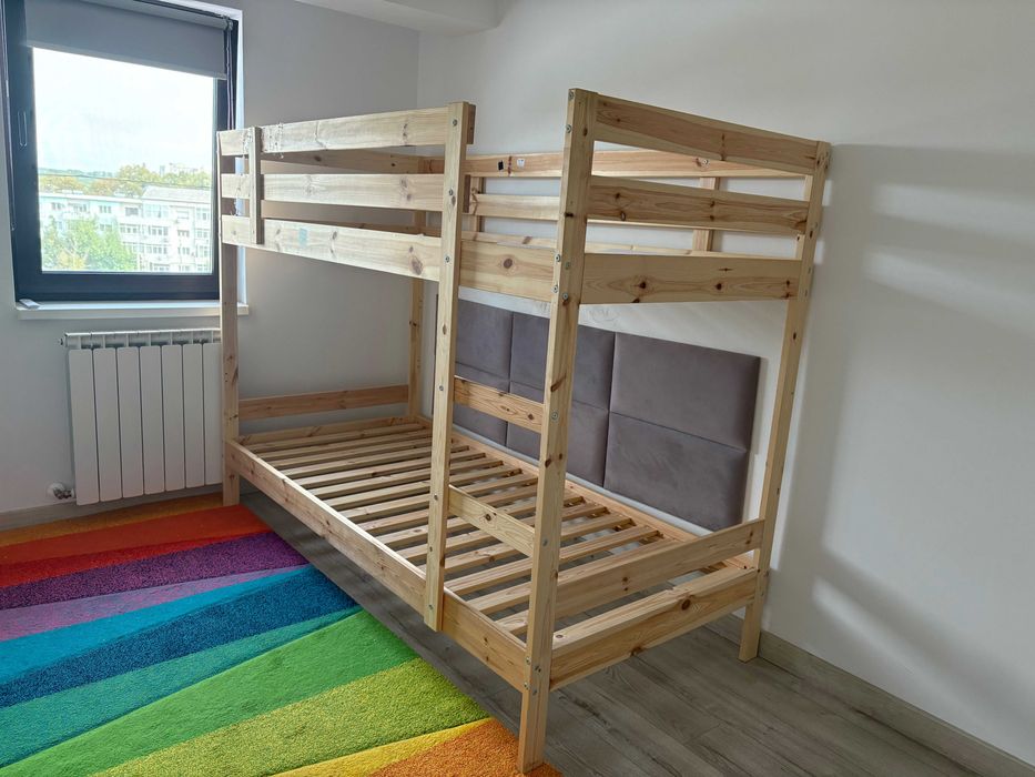 Pat suprapus/supraetajat Mydal (Ikea) si saltea spuma Afjall (Ikea)