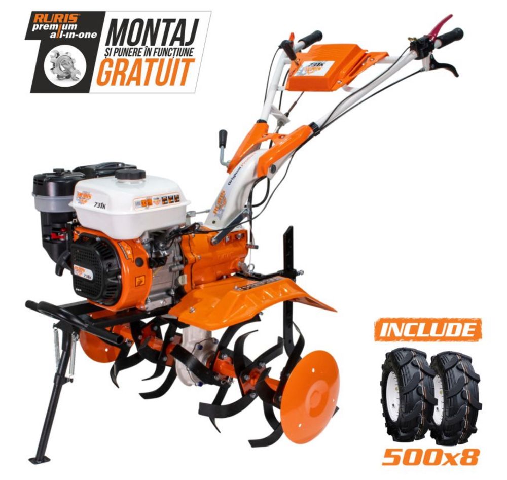 Motosapatoare RURIS 731K Start + roti cauciuc 5.00-8 8.5 CP