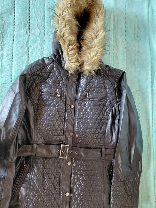 Куртка женская кожанная утепленная