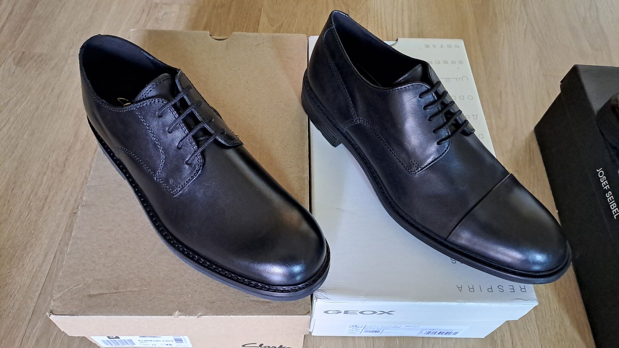Мъжки кожени обувки Geox,Clarks,Florsheim,Rockport-номер 45;44.5