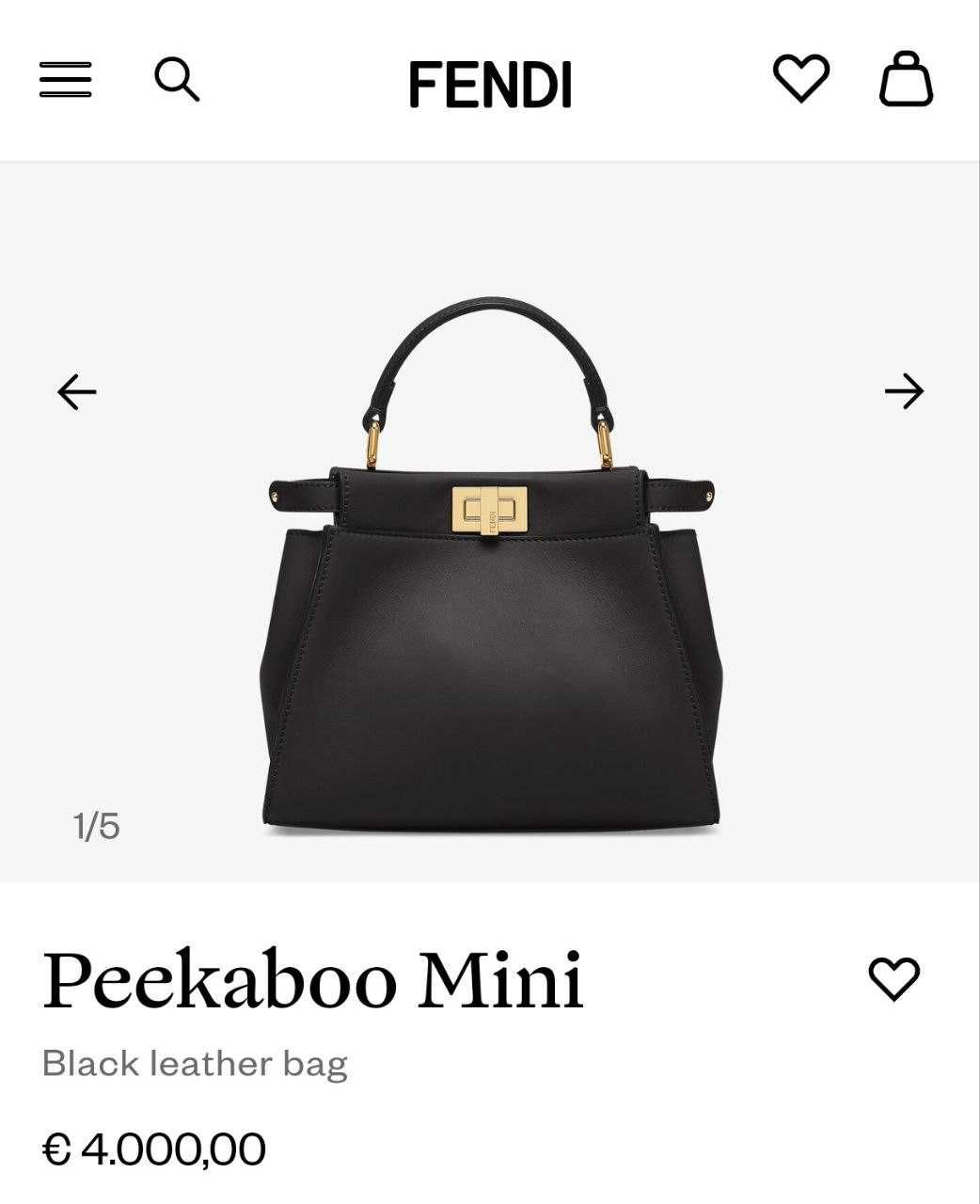 Дамска Чантa FENDI Peekaboo 8BN244A6V3F0KUR