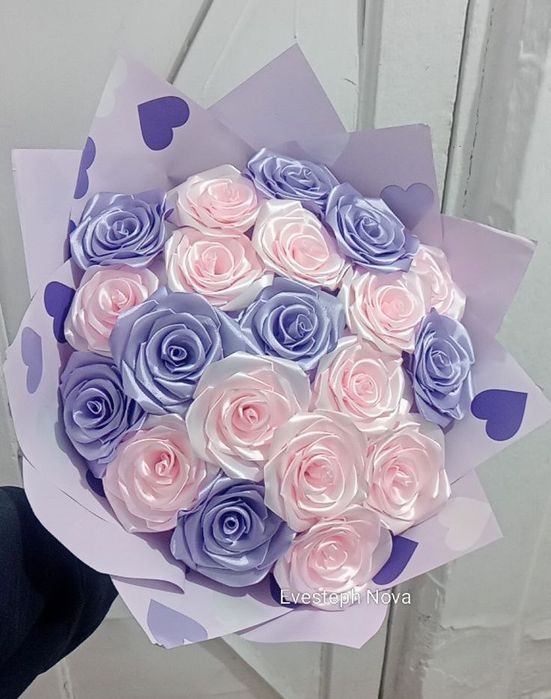 Лентадан букетлер. Букеты из атласных лент