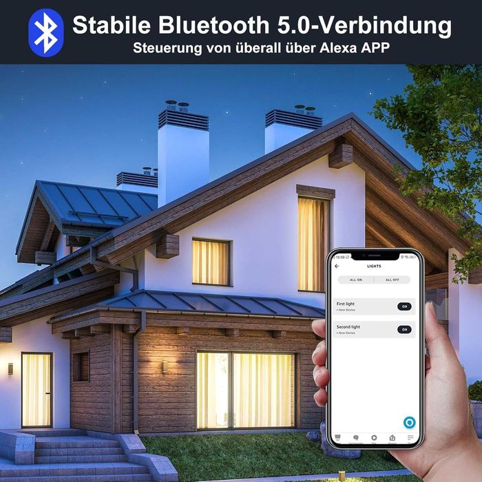 Комплект от 4 смарт LED крушки E27,12W,2700K–6000K, Bluetooth & Alexa