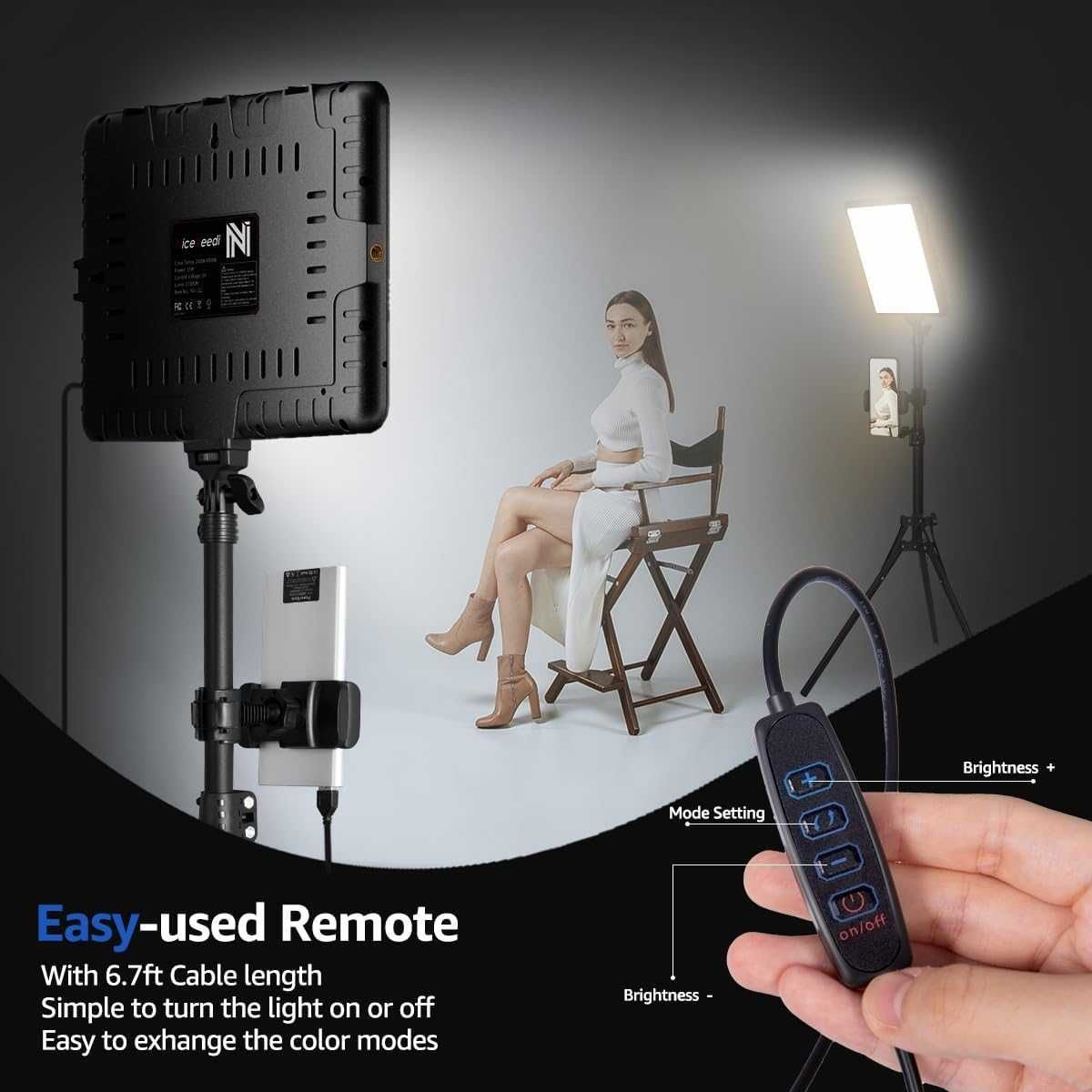 Комплект LED видео осветителни тела, NiceVeedi Studio  2800-6500K