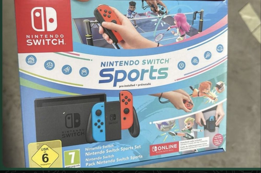 Consola jocuri nou sigilata nintendo switch v2 sports bundle + 12 luni