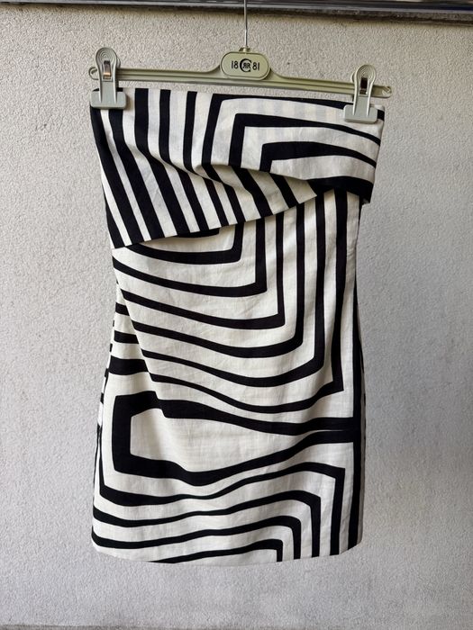 Rochie cu dungi din in si bumbac Zara