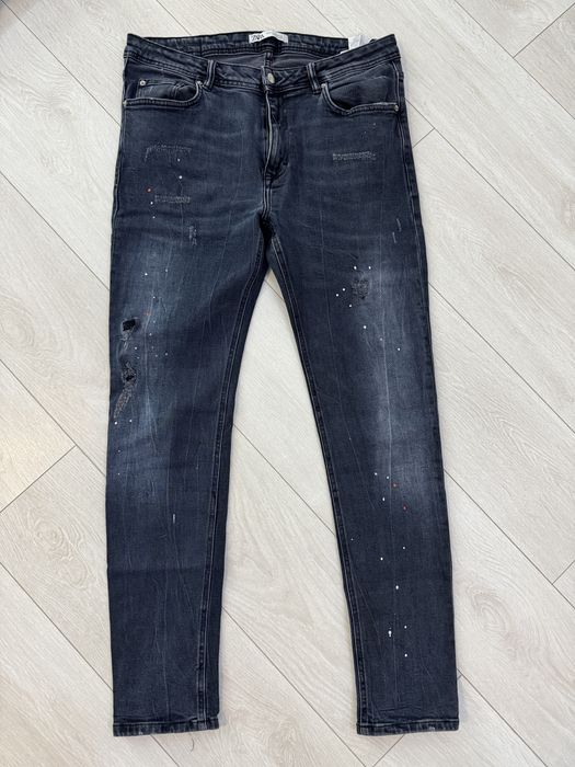 Blugi Slim Fit Zara Originali - Model pete vopsea