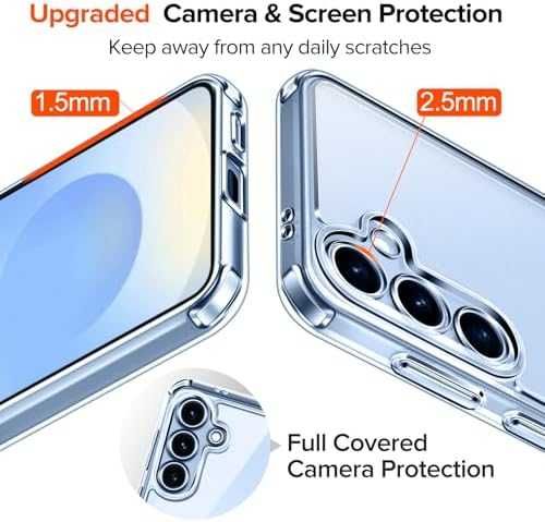 Нов Кристално чист кейс за Samsung S25 5G Военна защита + 2 протектора