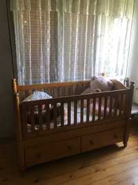 Детско дървено легло с матрак