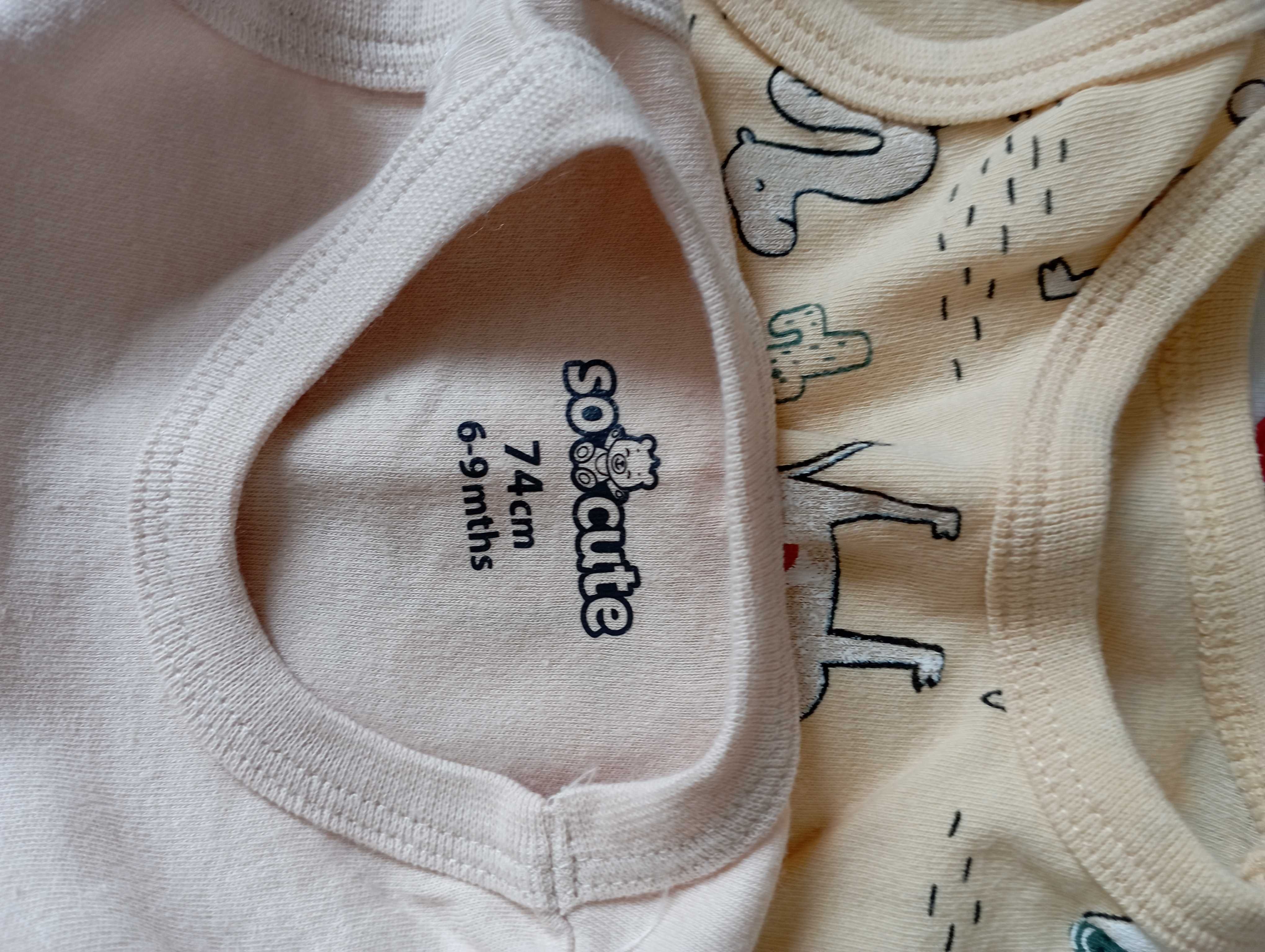 Lot body/tricou bebe fetiță, 6-9 luni, măr 68/74 cm