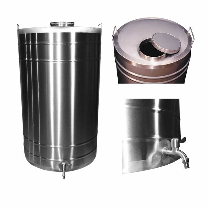 Butoi din inox cu capac filet si robinet