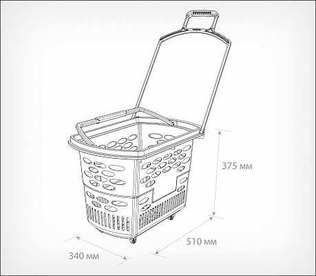 Покупательская "Корзина-тележка пластиковая 38 литров", оборудование.