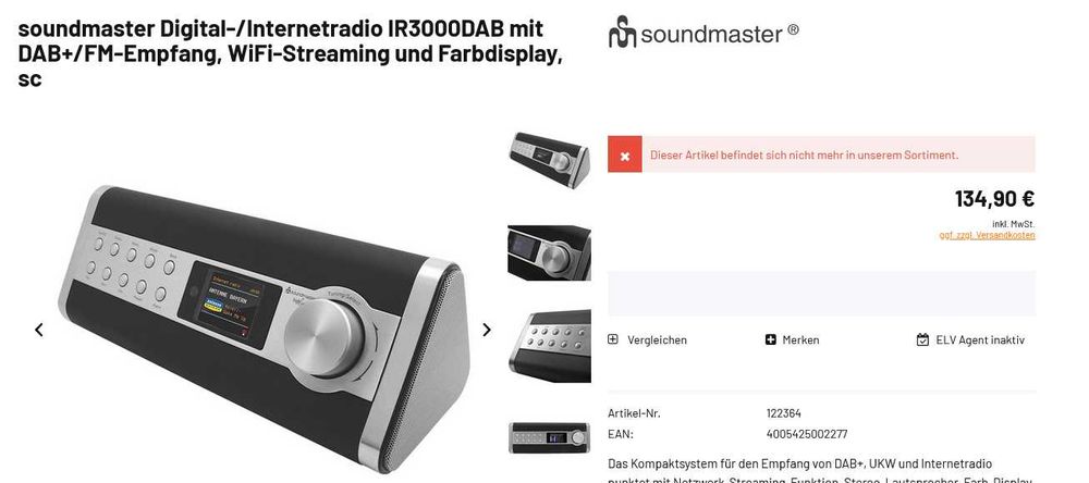 radio Internet Soundmaster IR3000DAB LAN WIFI
