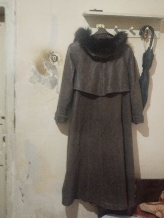 Женская набук кожаная плащ пальто.