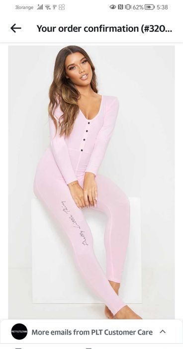 Pijama dama onesie noua PrettyLittleThing S
