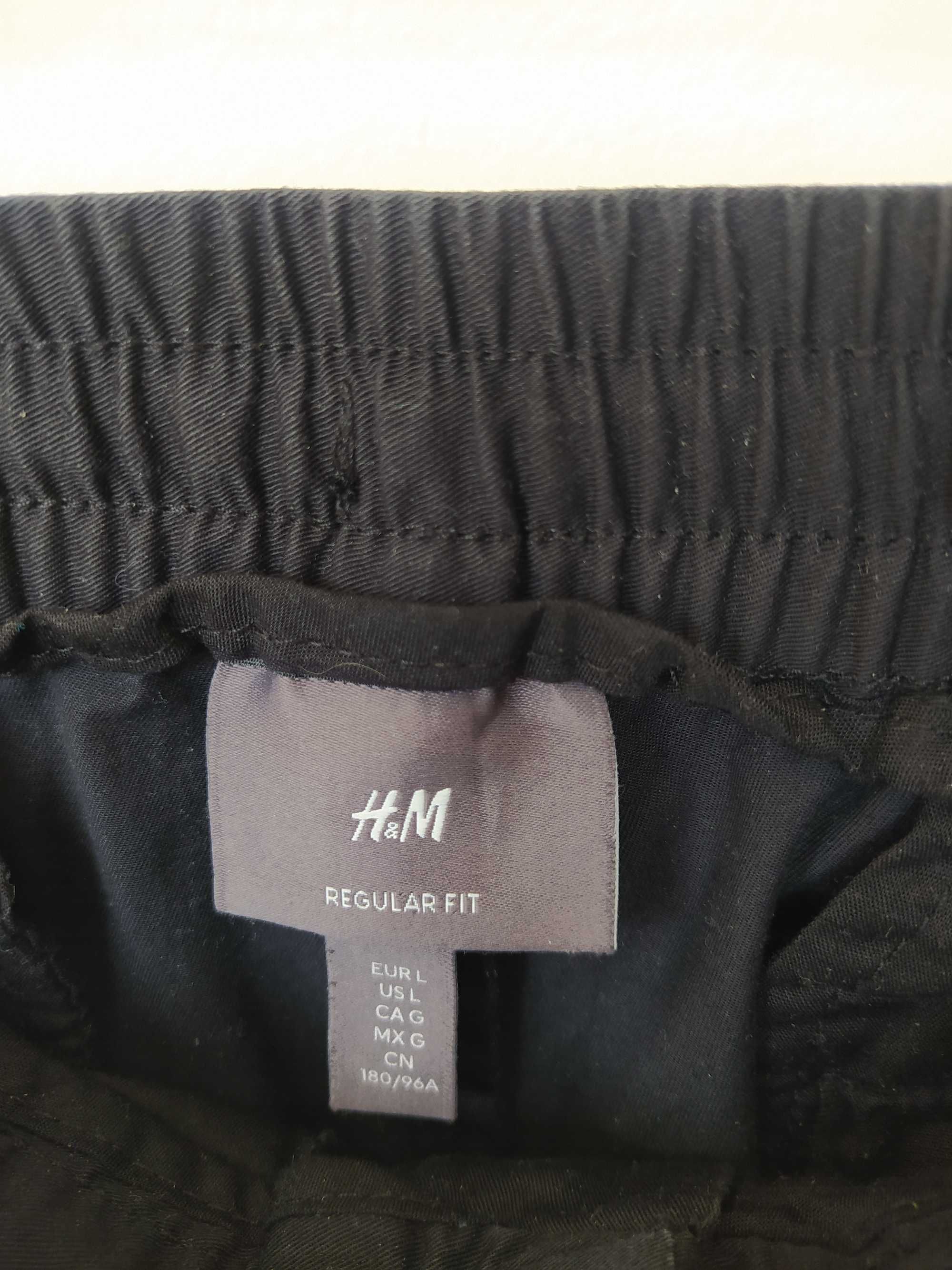 Черни бежови спортни панталонис ластик pull and bear h&m hm M L