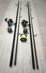 SET 2 Lansete SILVER PRO FISH 3.60m 3.5Lbs + 2 Mulinete WINBLADE J360