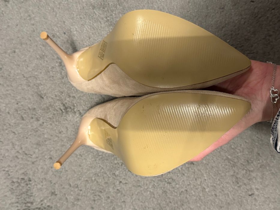 Pantofi Stiletto Nude piele naturală întoarsă