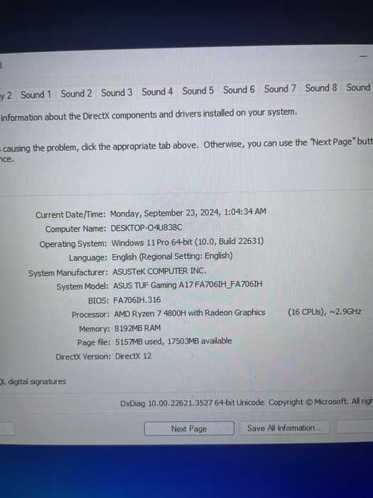 Vand Leptop Asus Tuf A17