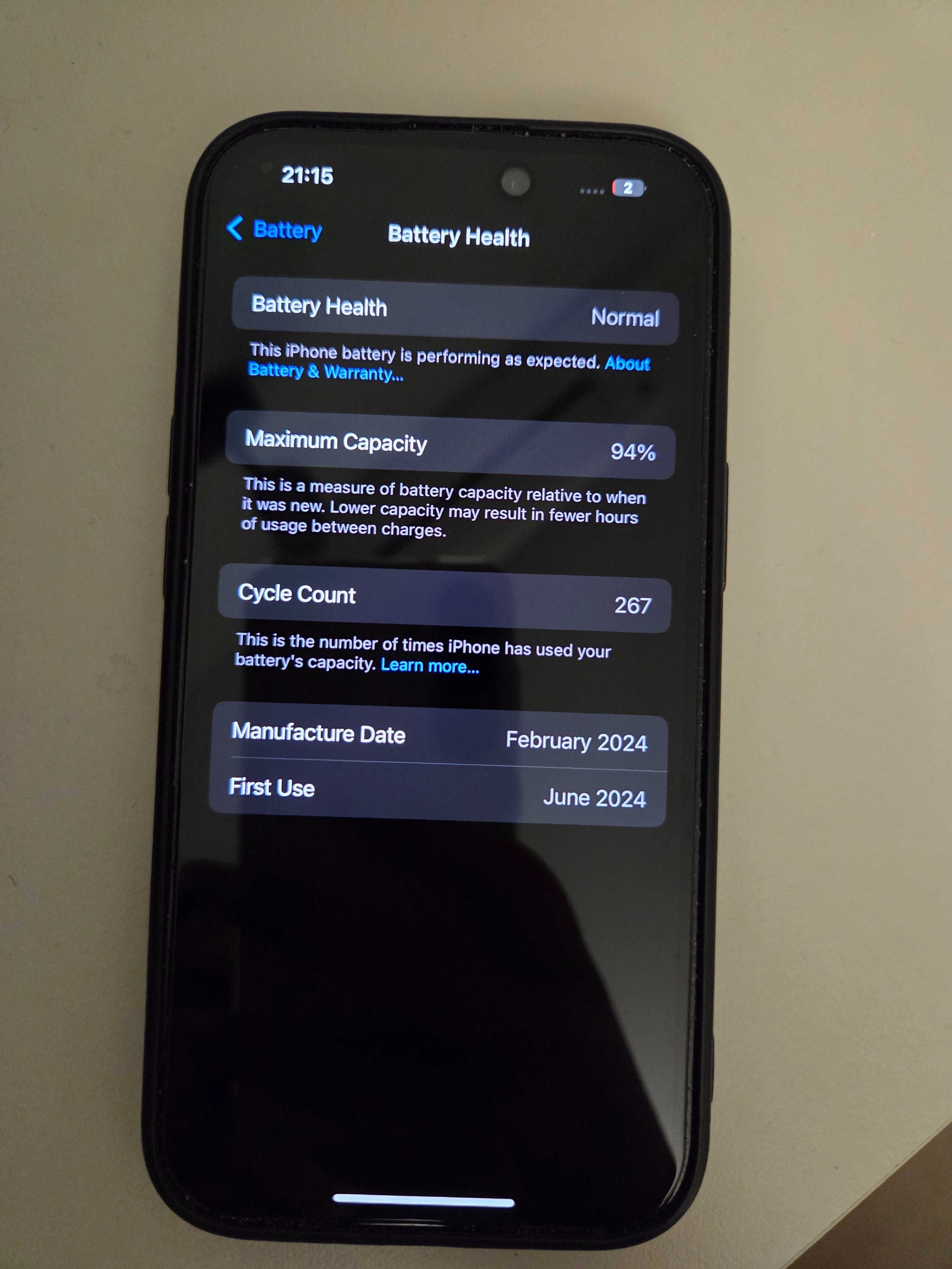Iphone 15 - черен-94% батерия Отлично състояние