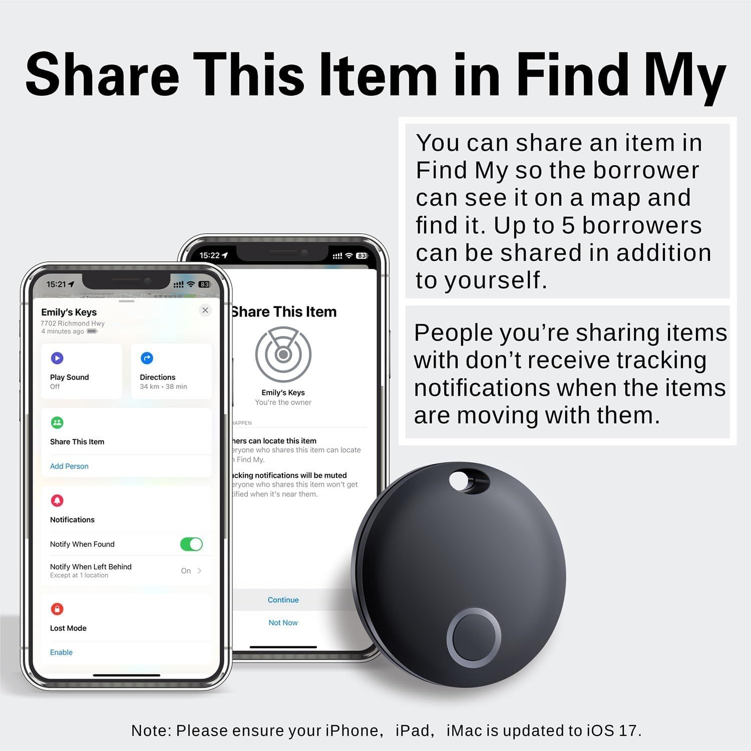 Reyke Smart Tag pentru chei, valize, animale doar pentru iOs/ iPhone