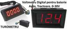 Voltmetru baterie Auto, Turometru Contor ore functionare Tractor Nou!