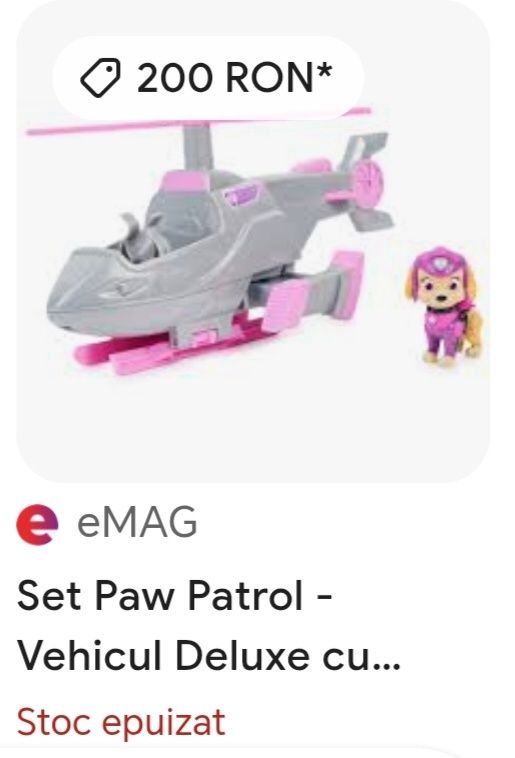 Vând elicopterul lui Sky din Paw Patrol în stare perfectă