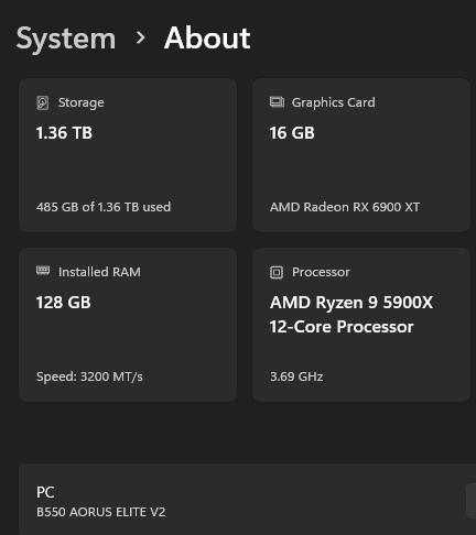 PC Gaming TOP Ryzen 9 5900x - RX 6900 XT 16GB - 128GB RAM PC Garage