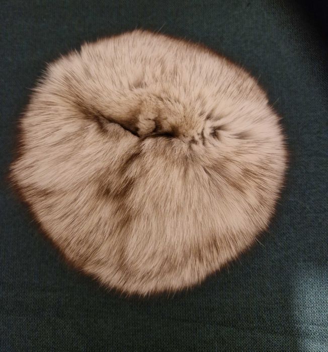 Set nou caciula si guler vulpe polara, blana naturala