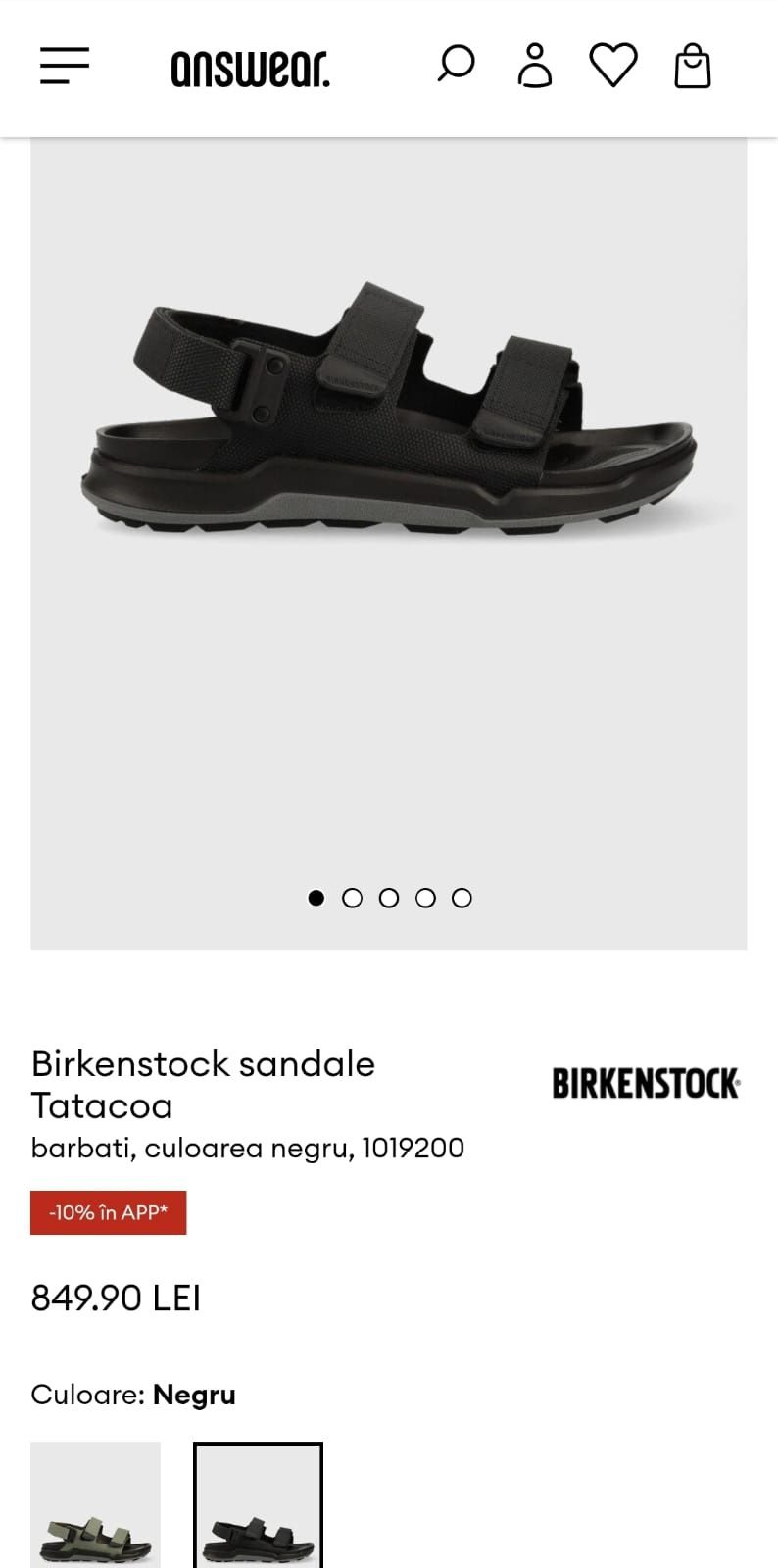 Sandale trendy BIRKENSTOCK Tatacoa BF Regular futura black marimea 43