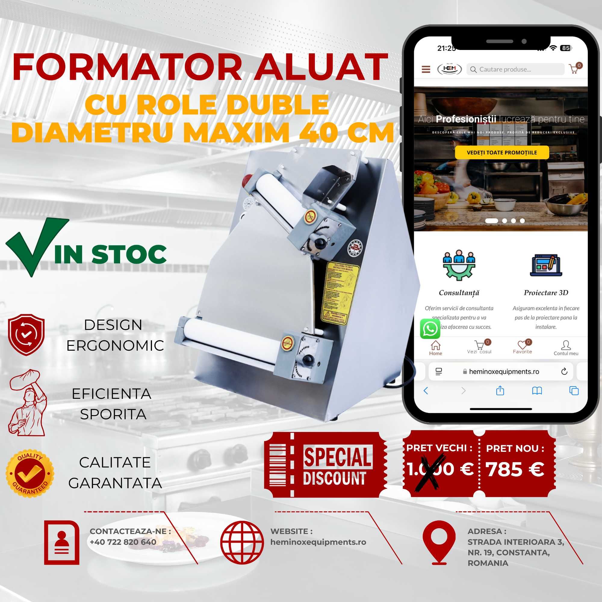 Formator/Aparat Intins Aluat Pizza 30 cm-40 cm Preturi Reale