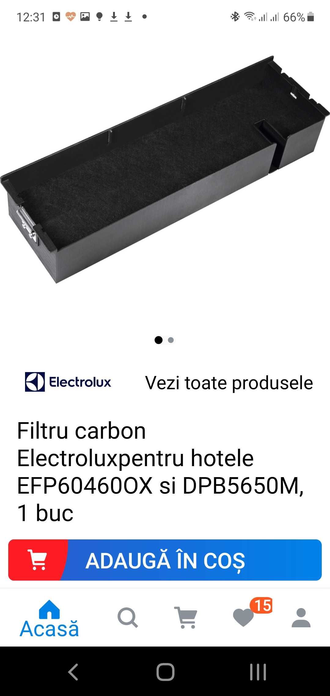 Filtru carbon hota Electrolux EFP60460X si DPB5650M