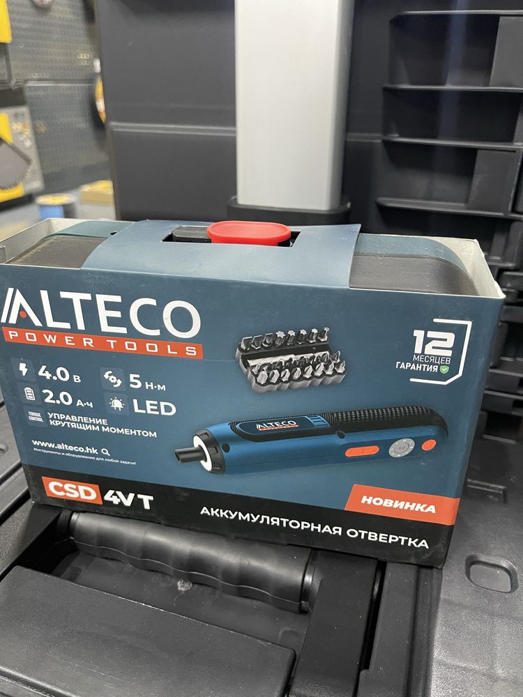 Аккумуляторная отвертка прямая ALTECO CSD 4V T
