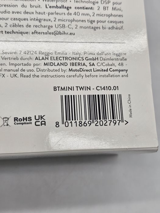 Sistem de comunicare Bluetooth Midland BT Mini Twin pentru motociclist