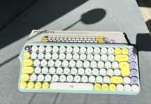 Клавиатура Logitech POP Keys - лилаво с жълто