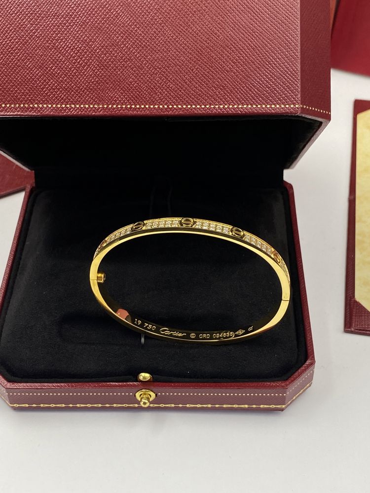 Brățară Cartier LOVE 19 Gold 750 Small Diamonds Full Box