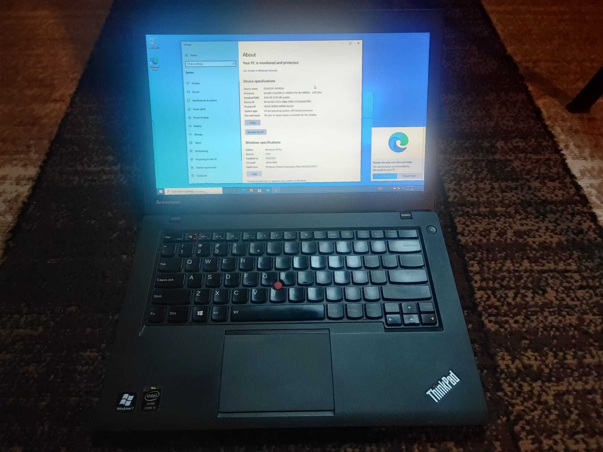 Ultrabook Lenovo Thinkpad T440 i5-4300u 8Gb DDR3 650Gb HDD