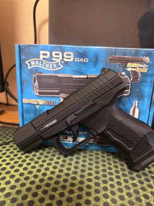 Pistol airsoft CO₂, full-metal, 2 J -walther p99 dao