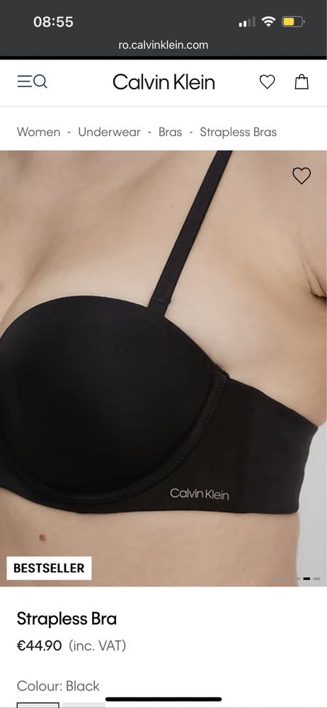 Sutien negru Calvin Klein 75D