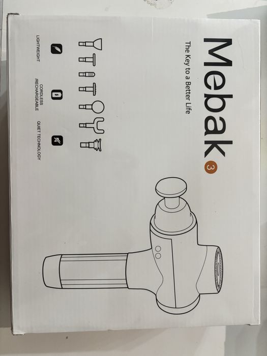 Pistol de masaj Mebak 3, dureri musculare, portabil, 7 capete