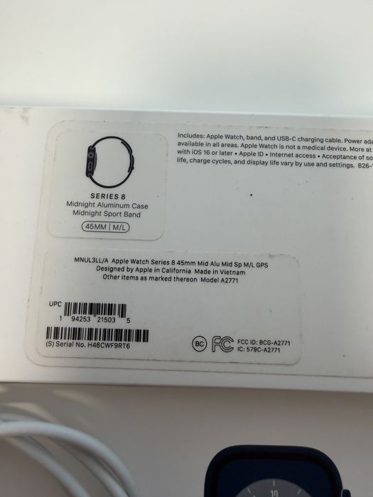 Apple watch 8 iwatch series 8 45 mm midnight aluminium case negru