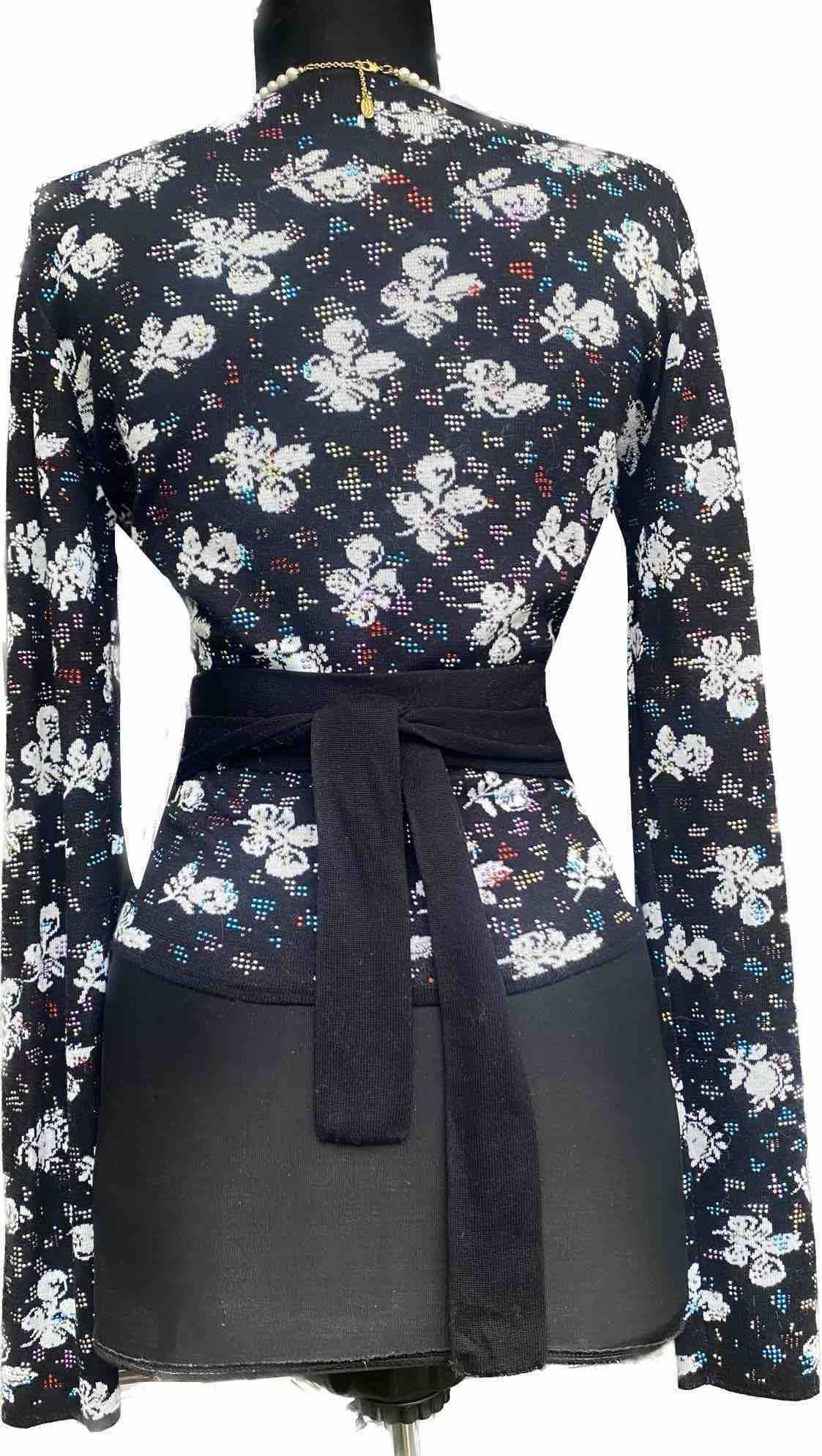 Diane Von Furstenberg Superba Bluza/Top Glossy Negru Floral Original