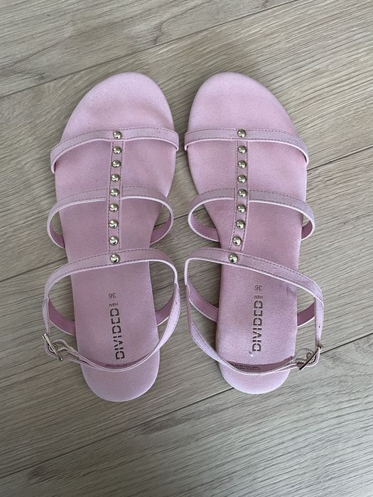 Sandale H&M roz cu capse, marime 36