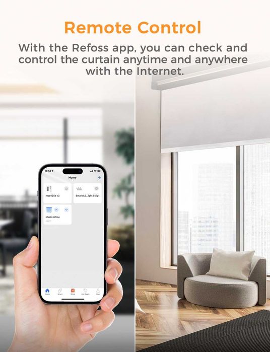 Set 2 buc Refoss WLAN comutator oblon rulant compatibil Apple HomeKit