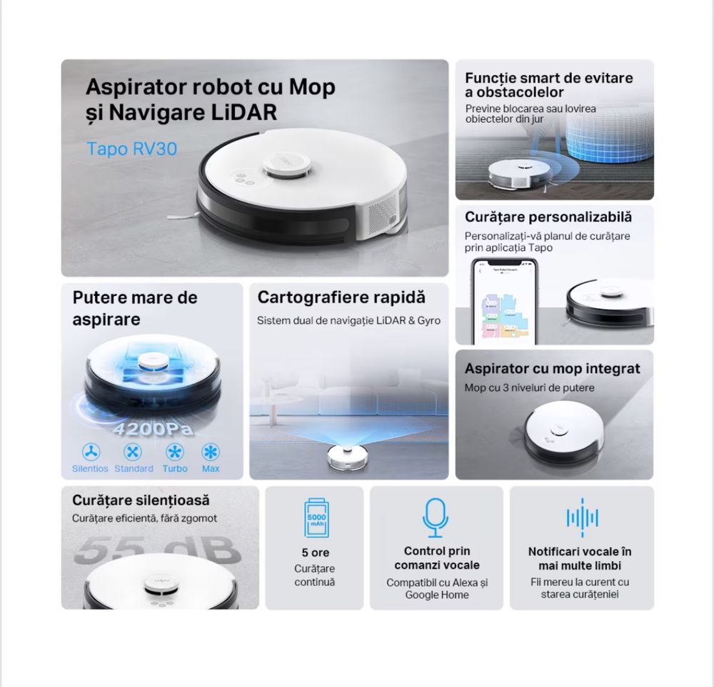 Robot de aspirare TP-Link Tapo RV30