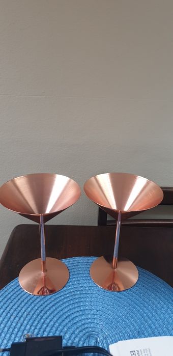 Pereche de pahare martini metal